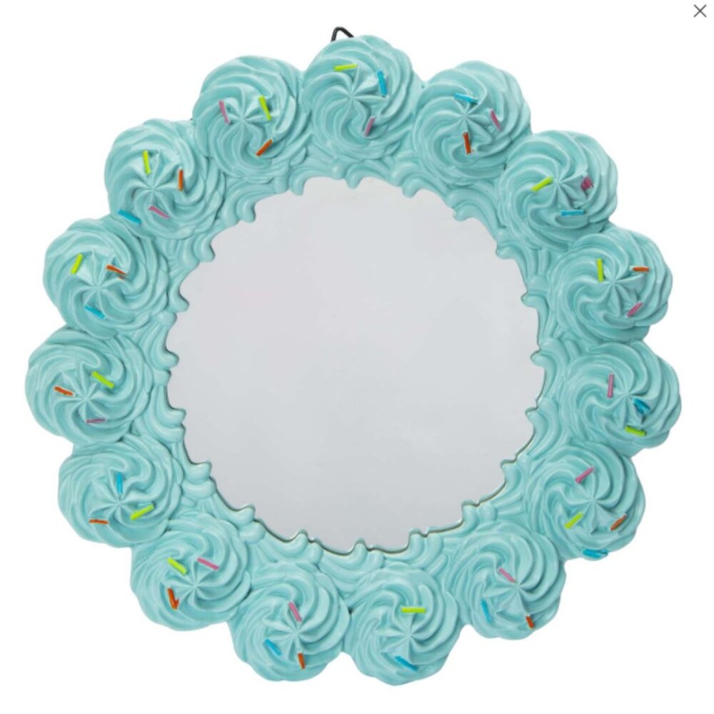 Aqua Swirl Decorative Wall Mirror - Whimsical Home Accent